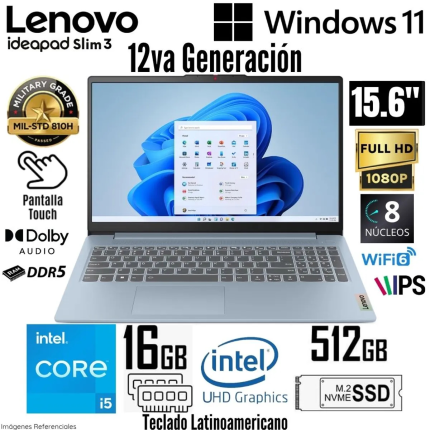 LAPTOP LENOVO IdeaPad Slim 3 15IAH8, Intel Core i5-12450H