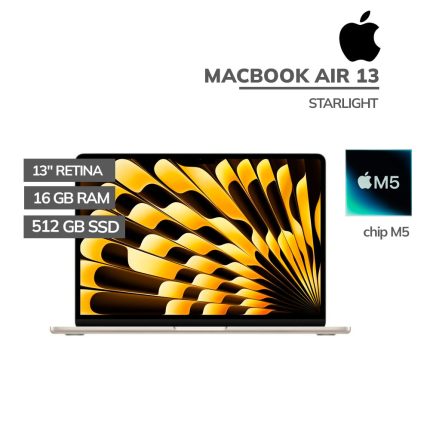 MacBooK Apple Air 13 M5 CHIP (MDHA4LL/A) STARLIGHT