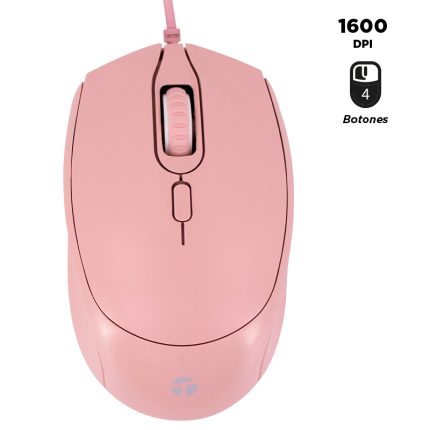 Mouse Teros TE-1226S óptico 1600 DPI USB PINK